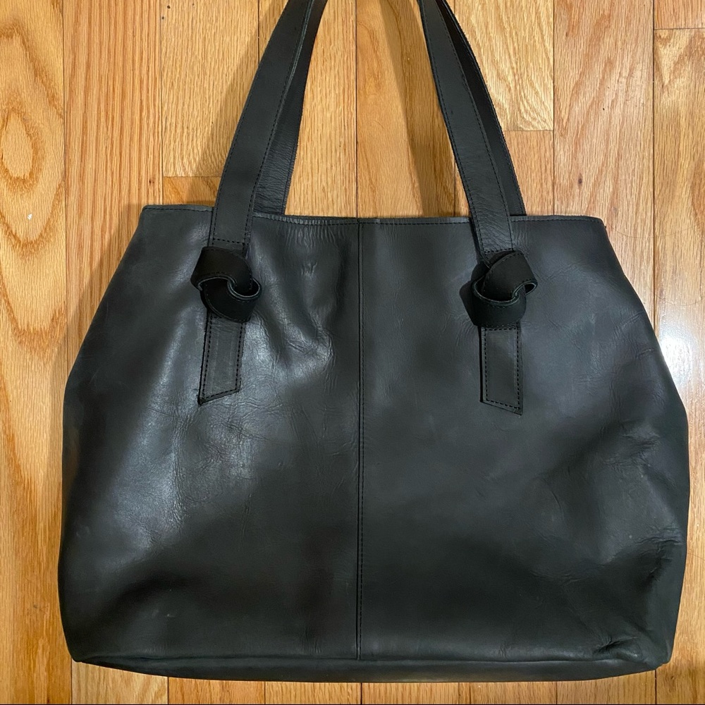 ABLE large black leather bag - Rachel Utility Bag